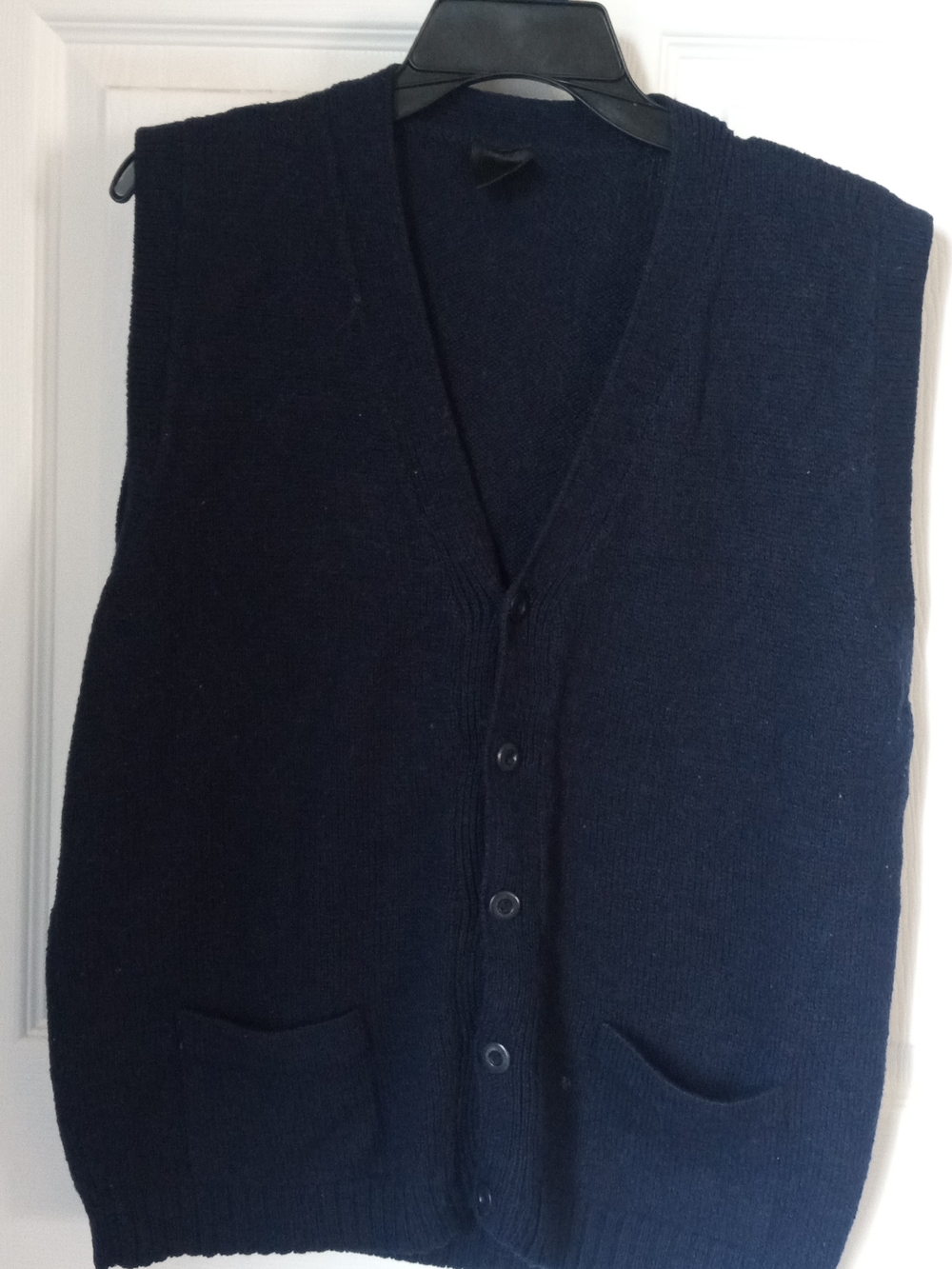 Navy Knit Button-Front Vest - Picture 2 of 3